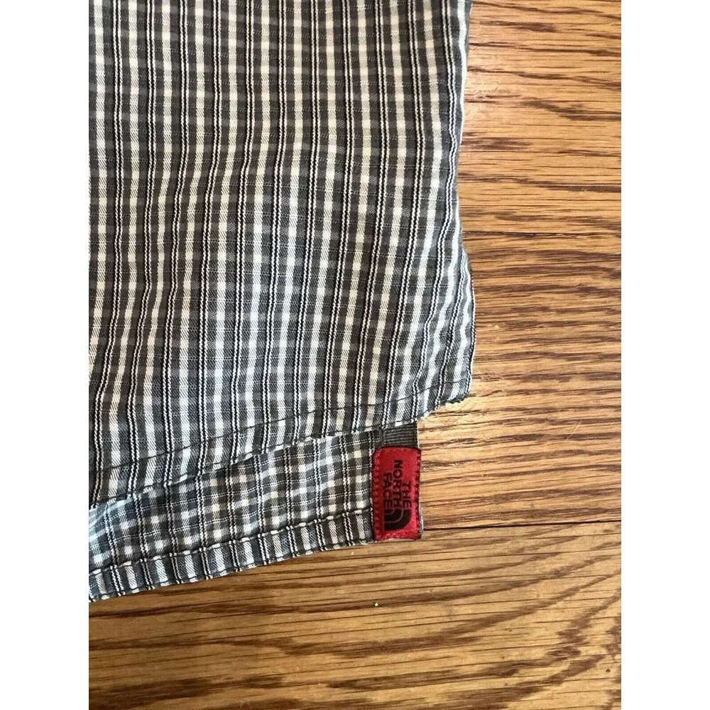 The North Face Hiking Shirt Mens XXLarge Gray Check‎ Plaid Button Up Long Sleeve